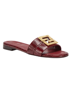 Fendi FFold Wine Leather Sandals