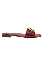 Fendi FFold Wine Leather Sandals