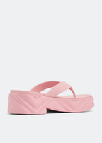 Gucci Logo -Debossed Platform Flip-Flops in Pink - product view 6