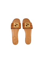 Fendi FFold Beige Leather Sandals