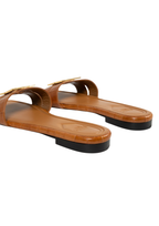 Fendi FFold Beige Leather Sandals