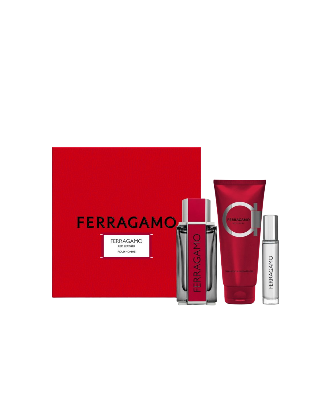 Salvatore Ferragamo Red Leather Men’s Set