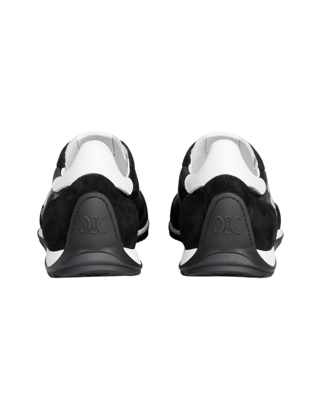 Celine Racer Triomphe Textile & Calfskin Sneakers – Black / White – Men