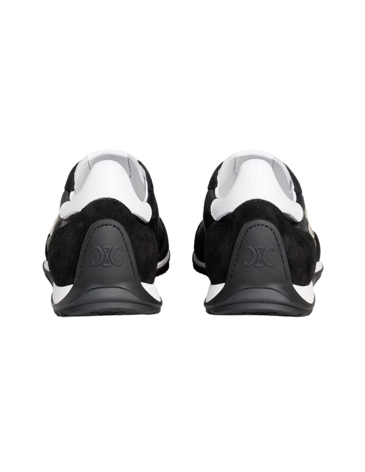 Celine Racer Triomphe Textile & Calfskin Sneakers – Black / White – Men