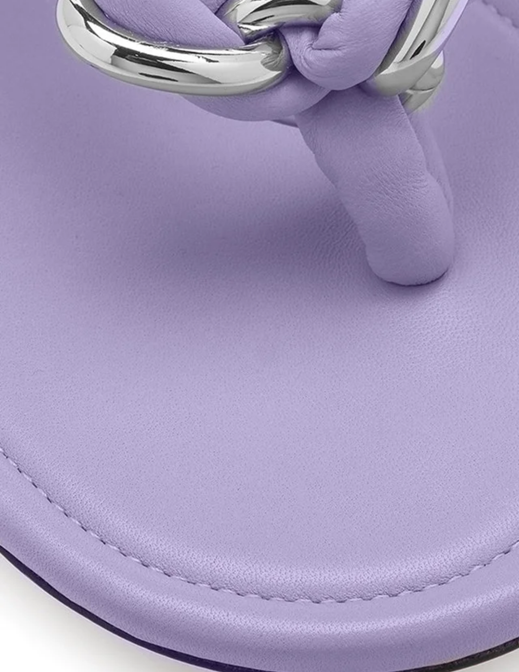 Bottega Veneta Dot Nappa Leather Chain Flat Sandals – Wisteria Purple – Women