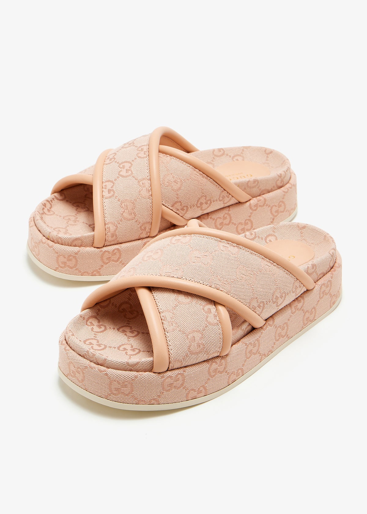 Women's GG Platform Sandal in Light Pink - product view 6