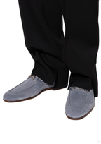 Gucci Men Jordaan Loafers in Foggy Grey suede in Foggy Grey - product view 3