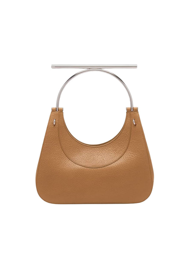 Alexander McQueen T-Bar Lambskin Shoulder Bag – Brown/Silver – Women