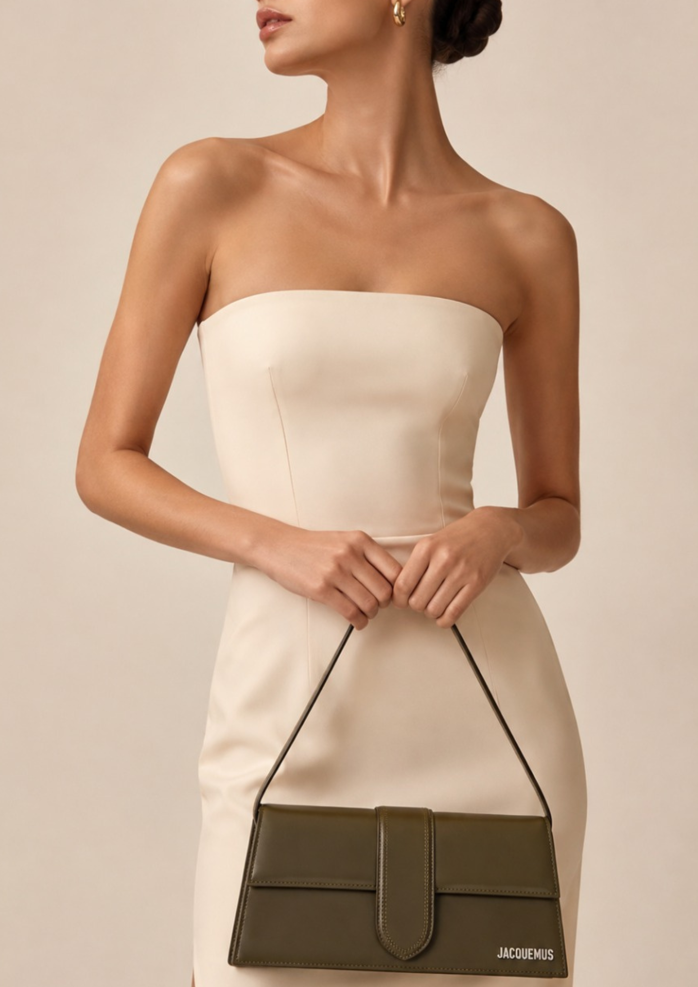 Jacquemus Le Grand Bambino Long Shoulder Bag Dark Khaki Women