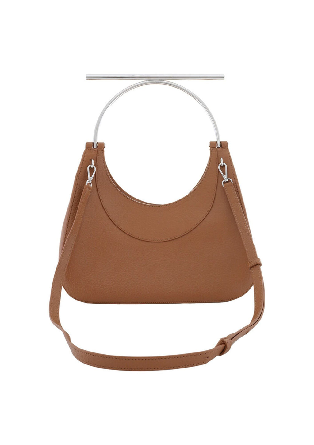 Alexander McQueen T-Bar Lambskin Shoulder Bag – Brown/Silver – Women