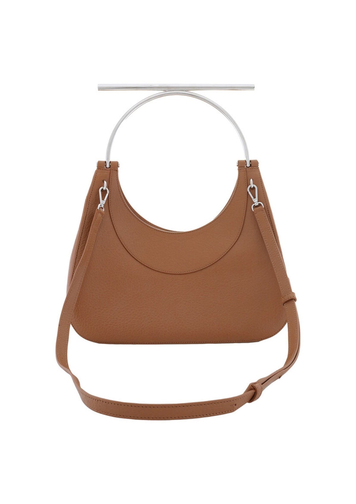 Alexander McQueen T-Bar Lambskin Shoulder Bag – Brown/Silver – Women