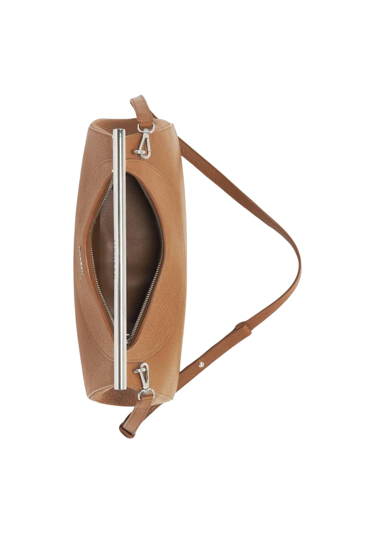 Alexander McQueen T-Bar Lambskin Shoulder Bag – Brown/Silver – Women