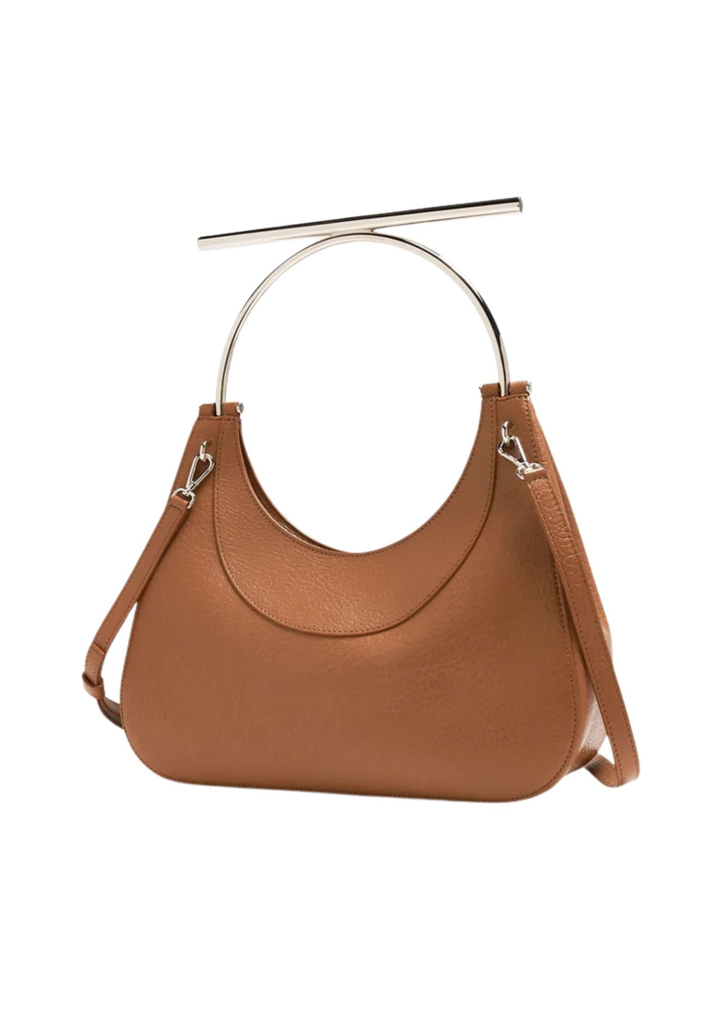 Alexander McQueen T-Bar Lambskin Shoulder Bag – Brown/Silver – Women