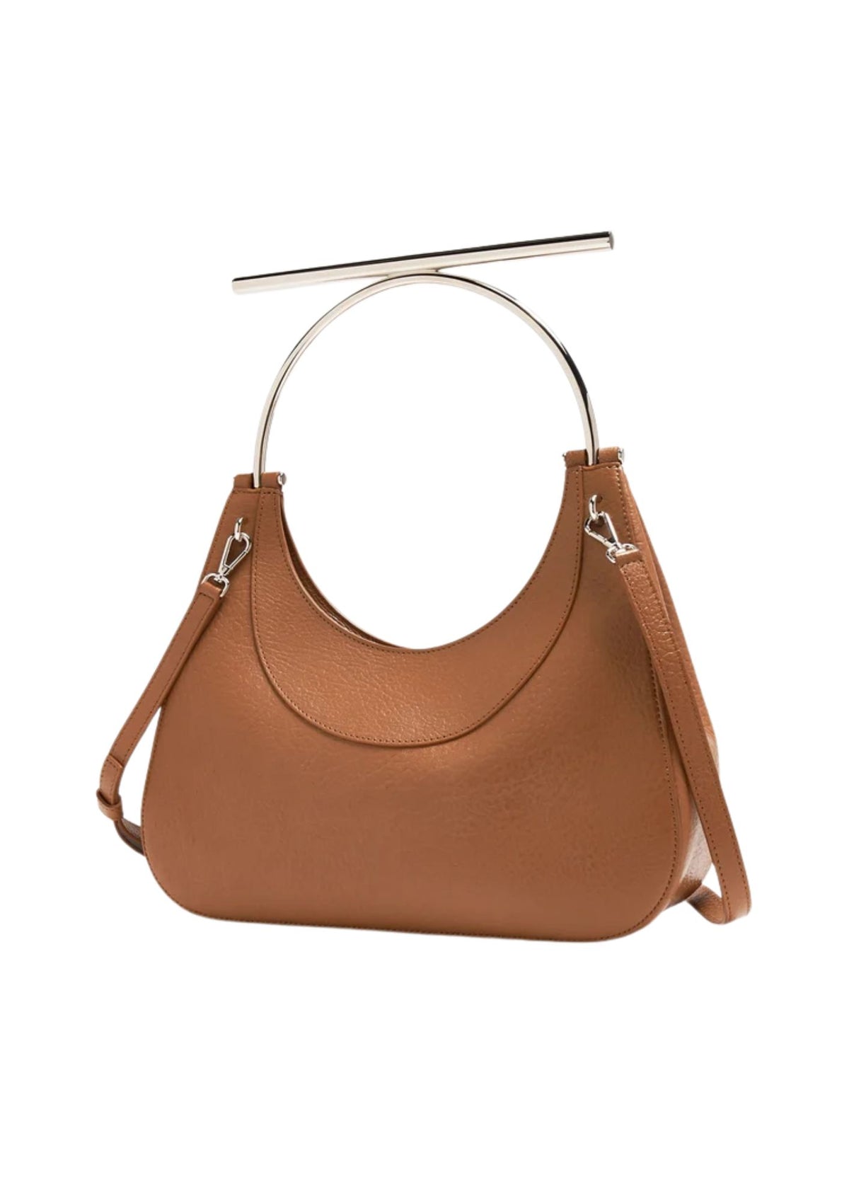 Alexander McQueen T-Bar Lambskin Shoulder Bag – Brown/Silver – Women