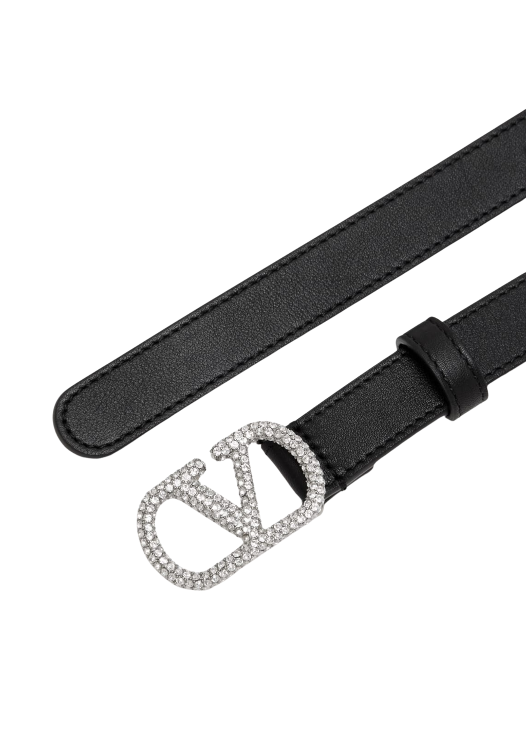 Valentino Garavani VLogo Signature Leather Belt Black Women