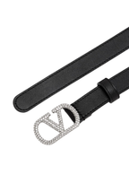 Valentino Garavani VLogo Signature Leather Belt Black Women