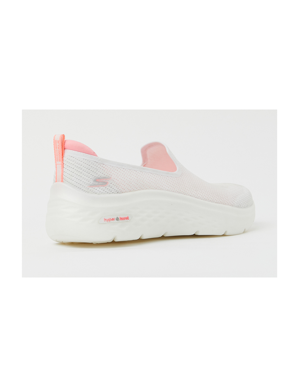 Skechers GO WALK Hyper Burst Goga Mat Slip-On Walking Shoes – White / Pink – Women
