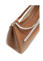 Alexander McQueen T-Bar Lambskin Shoulder Bag – Brown/Silver – Women
