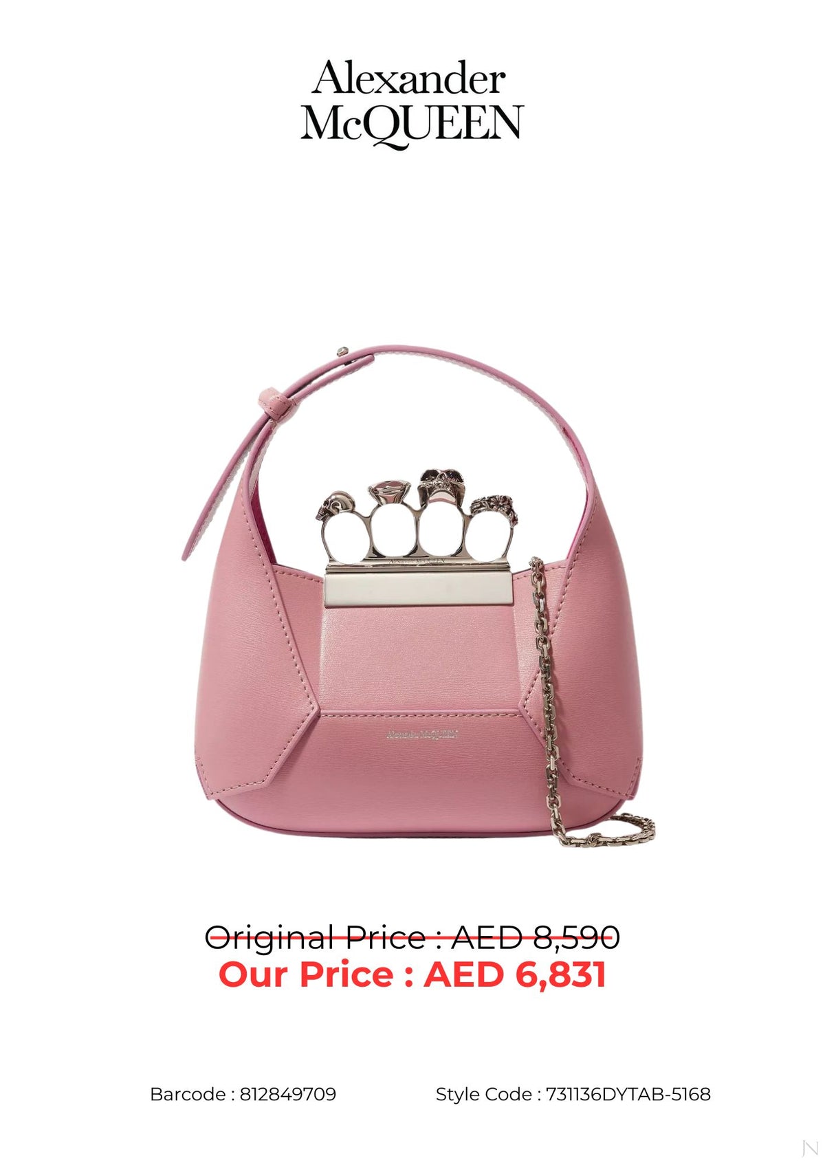 Alexander McQueen Jewelled Mini Hobo Leather Handbag – Lavender – Women