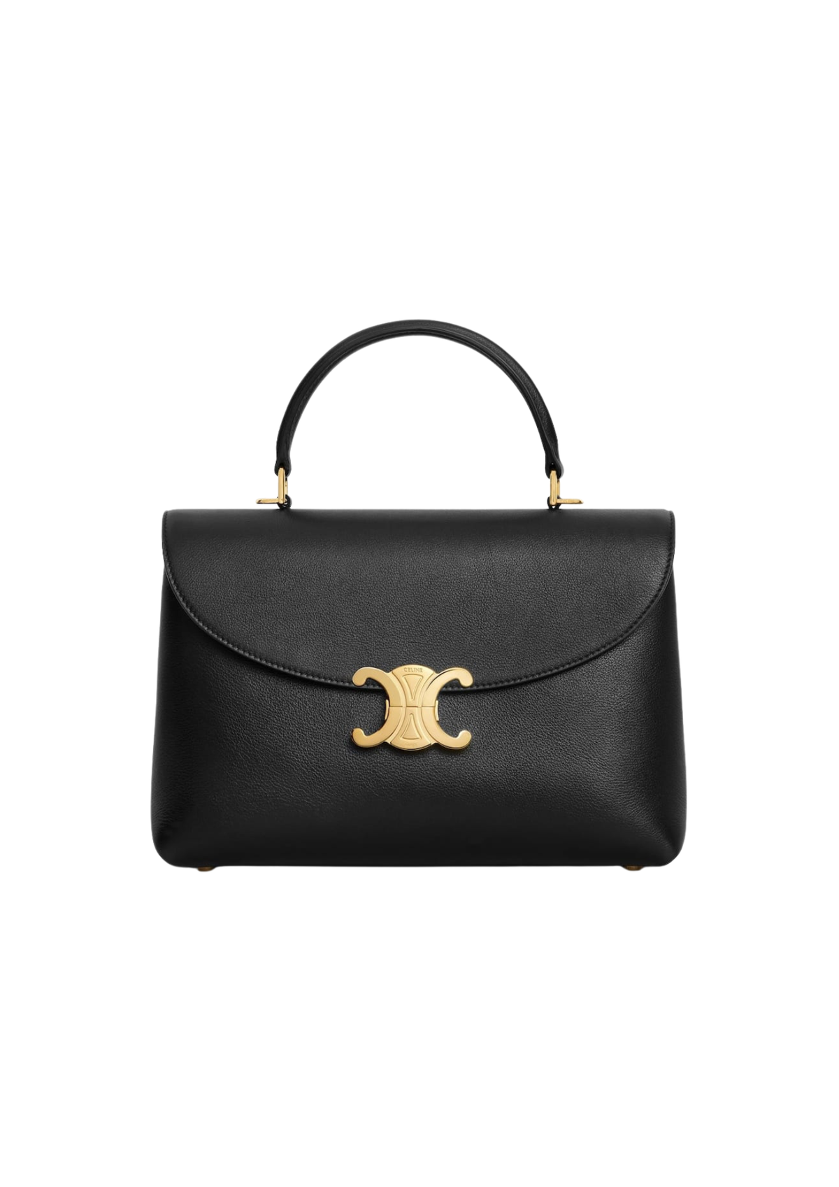 Celine Medium Nino Supple Grained Calfskin Top-Handle Bag – Black – Women
