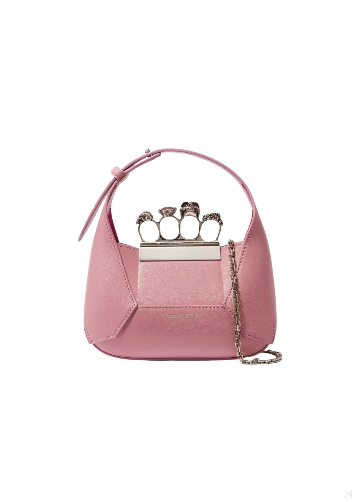 Alexander McQueen Jewelled Mini Hobo Leather Handbag – Lavender – Women