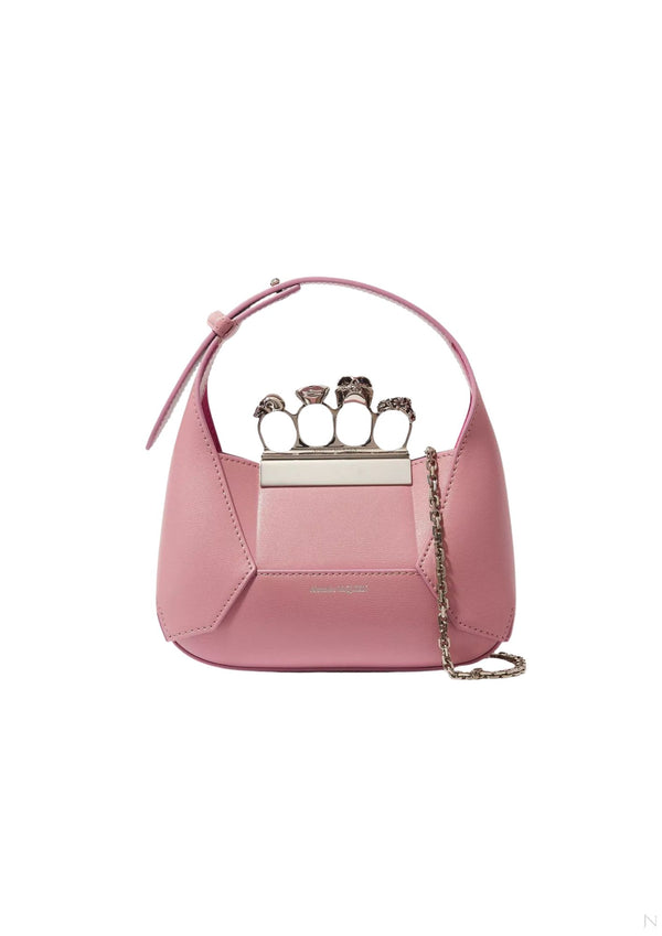 Alexander McQueen Jewelled Mini Hobo Leather Handbag – Lavender – Women