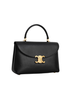 Celine Medium Nino Supple Grained Calfskin Top-Handle Bag – Black – Women