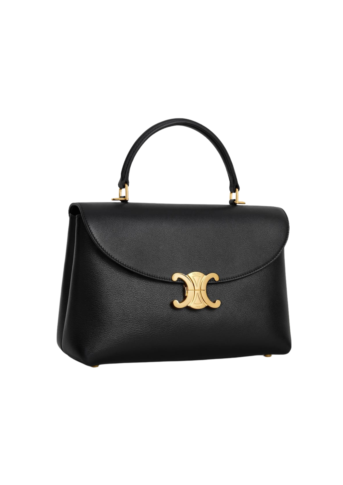 Celine Medium Nino Supple Grained Calfskin Top-Handle Bag – Black – Women