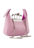 Alexander McQueen Jewelled Mini Hobo Leather Handbag – Lavender – Women