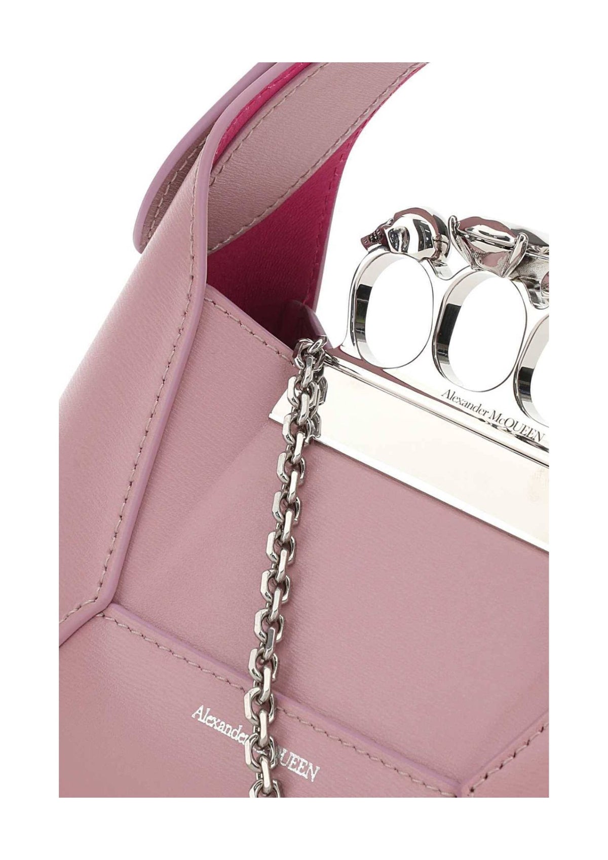 Alexander McQueen Jewelled Mini Hobo Leather Handbag – Lavender – Women
