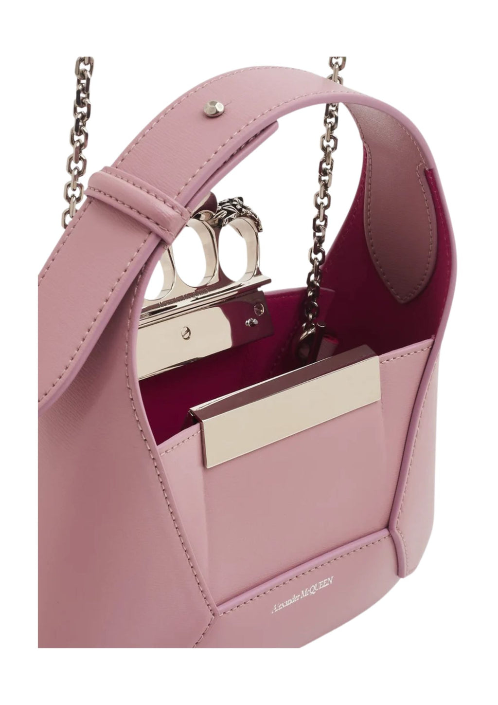 Alexander McQueen Jewelled Mini Hobo Leather Handbag – Lavender – Women