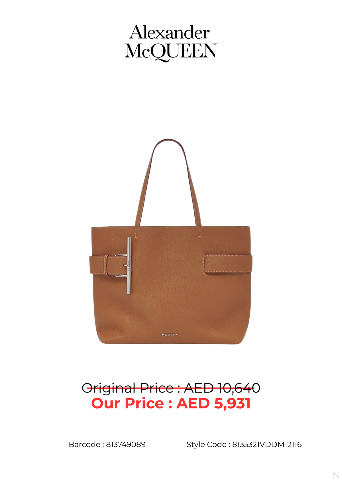 Alexander McQueen T-Bar Sling Large Calf Leather Shopper Tote Bag –  Women