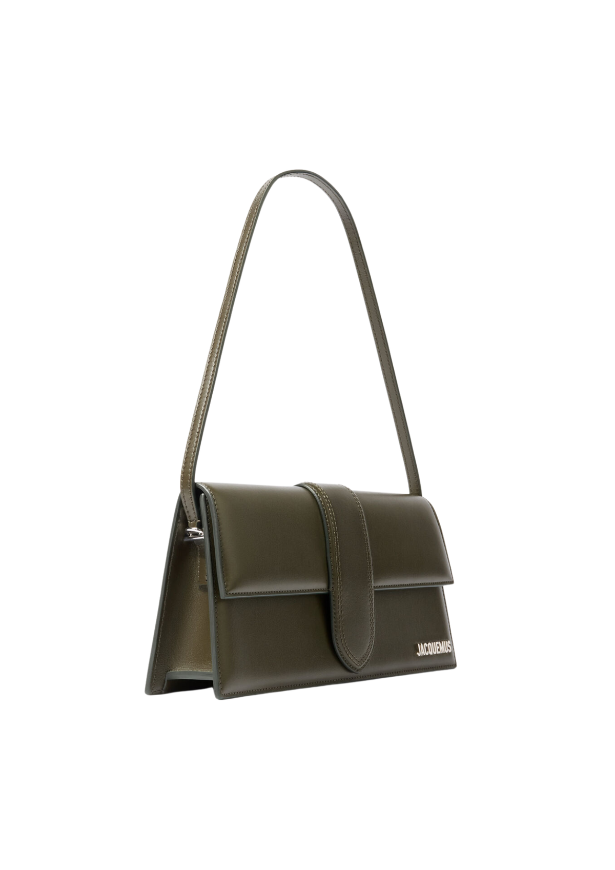Jacquemus Le Bambino Long Leather Shoulder Bag – Dark Khaki – Women