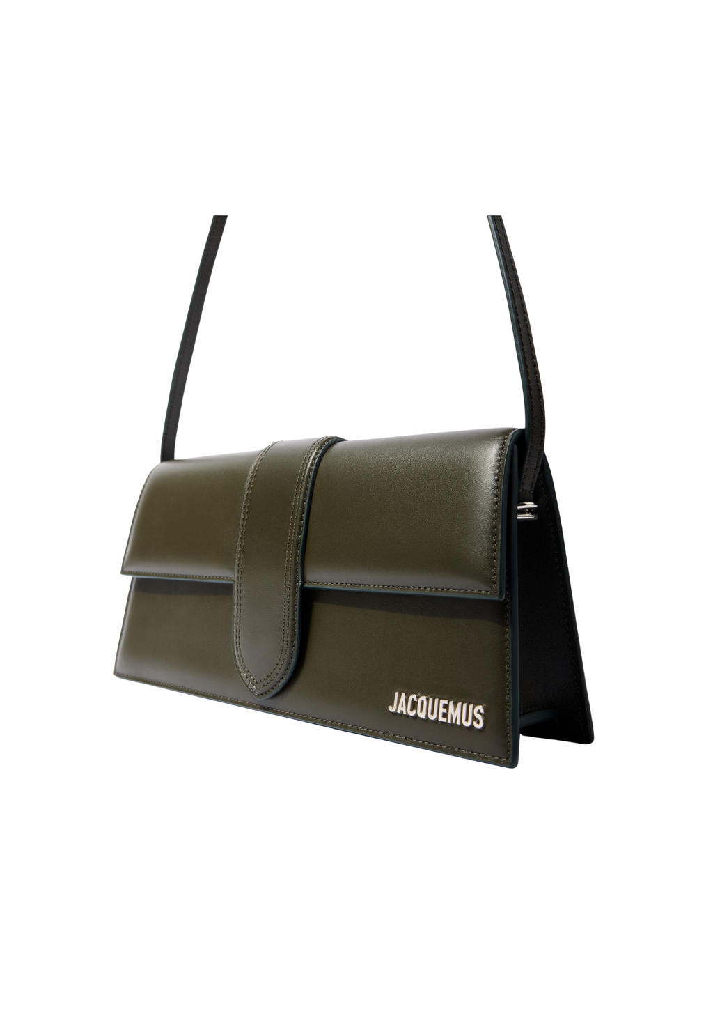 Jacquemus Le Bambino Long Leather Shoulder Bag – Dark Khaki – Women