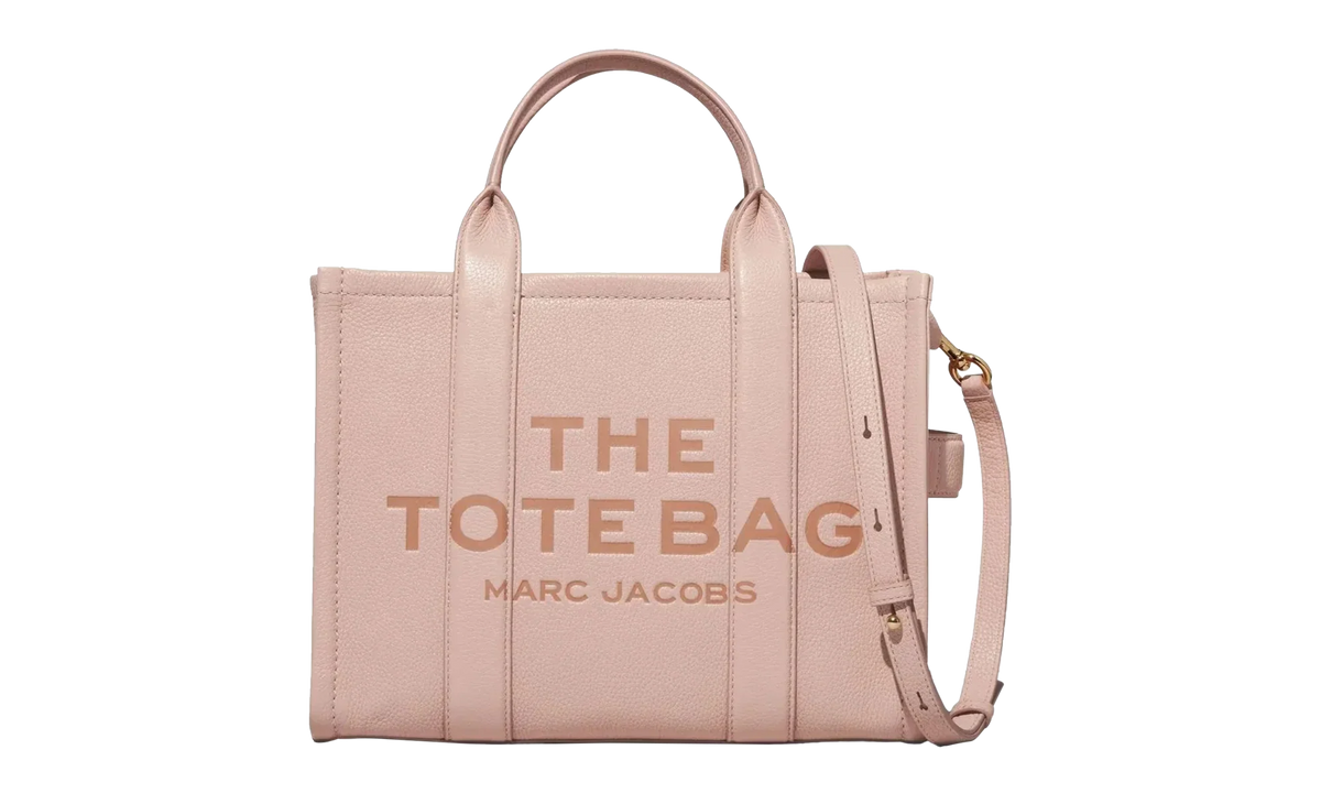Marc Jacobs The Leather Medium Tote Bag – Full-Grain Leather – Pink Rose – Women