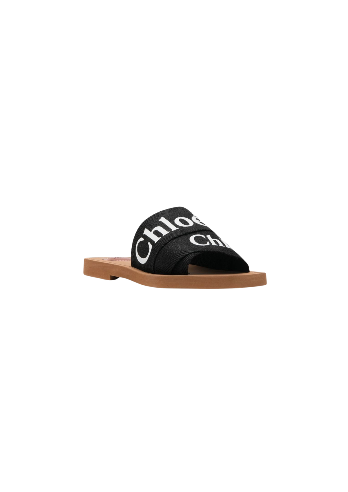 Chloe Women's CHLOE Woody Flat sandals For Women – Black / Beige Canvas