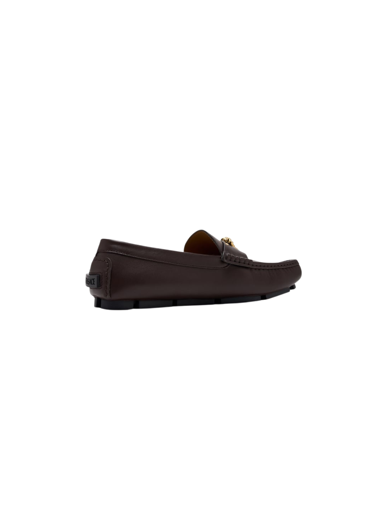 Versace Men's VEASACE LEATHER DRIVER LOAFER Loafers – Dark Brown Rubber