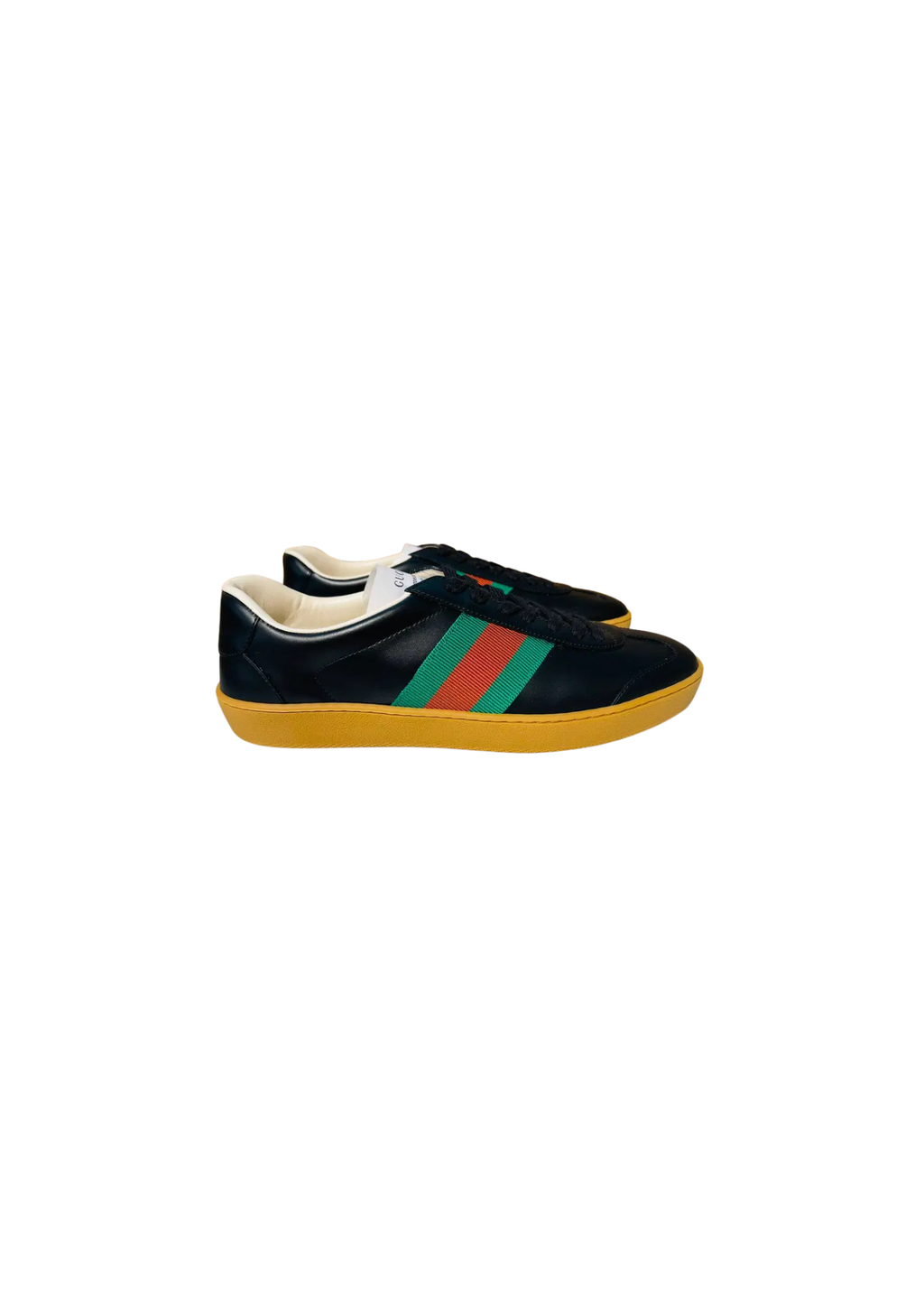 Gucci Men's Web Leather Low-Top Sneakers – Black and Multicolour
