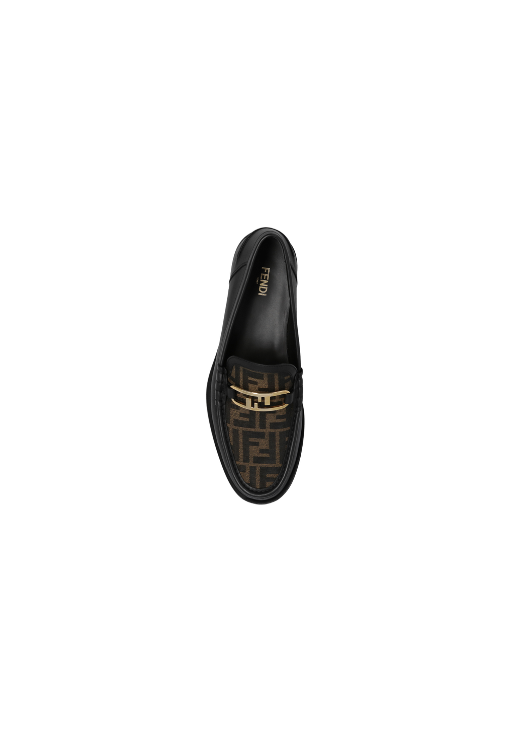 Fendi Men's O'Lock Leather Loafers – Black with Gold-Tone Hardware