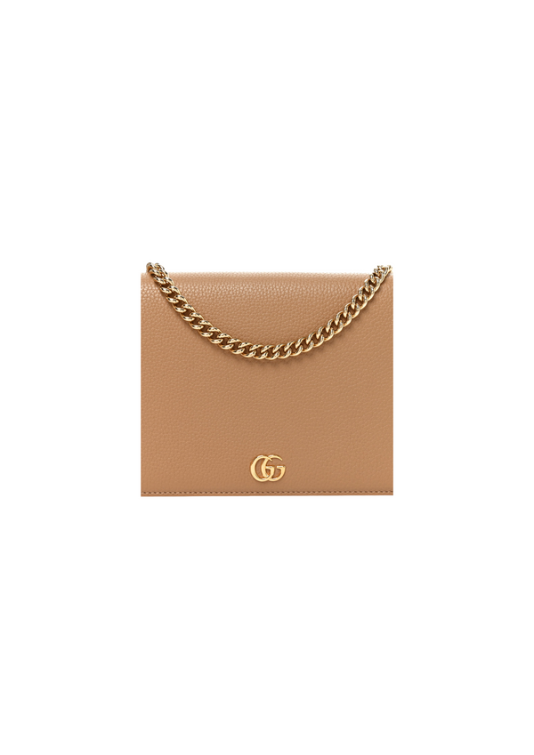 Gucci GG Marmont Bi-Color Wallet on Chain – Lime/Tan – Women