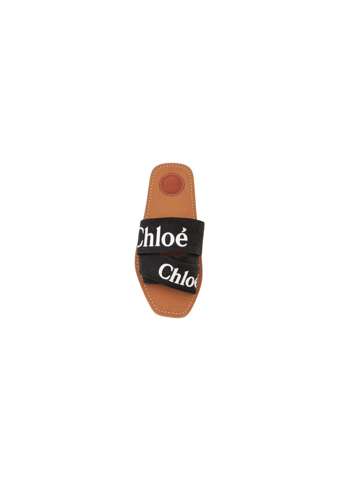 Chloe Women's CHLOE Woody Flat sandals For Women – Black / Beige Canvas