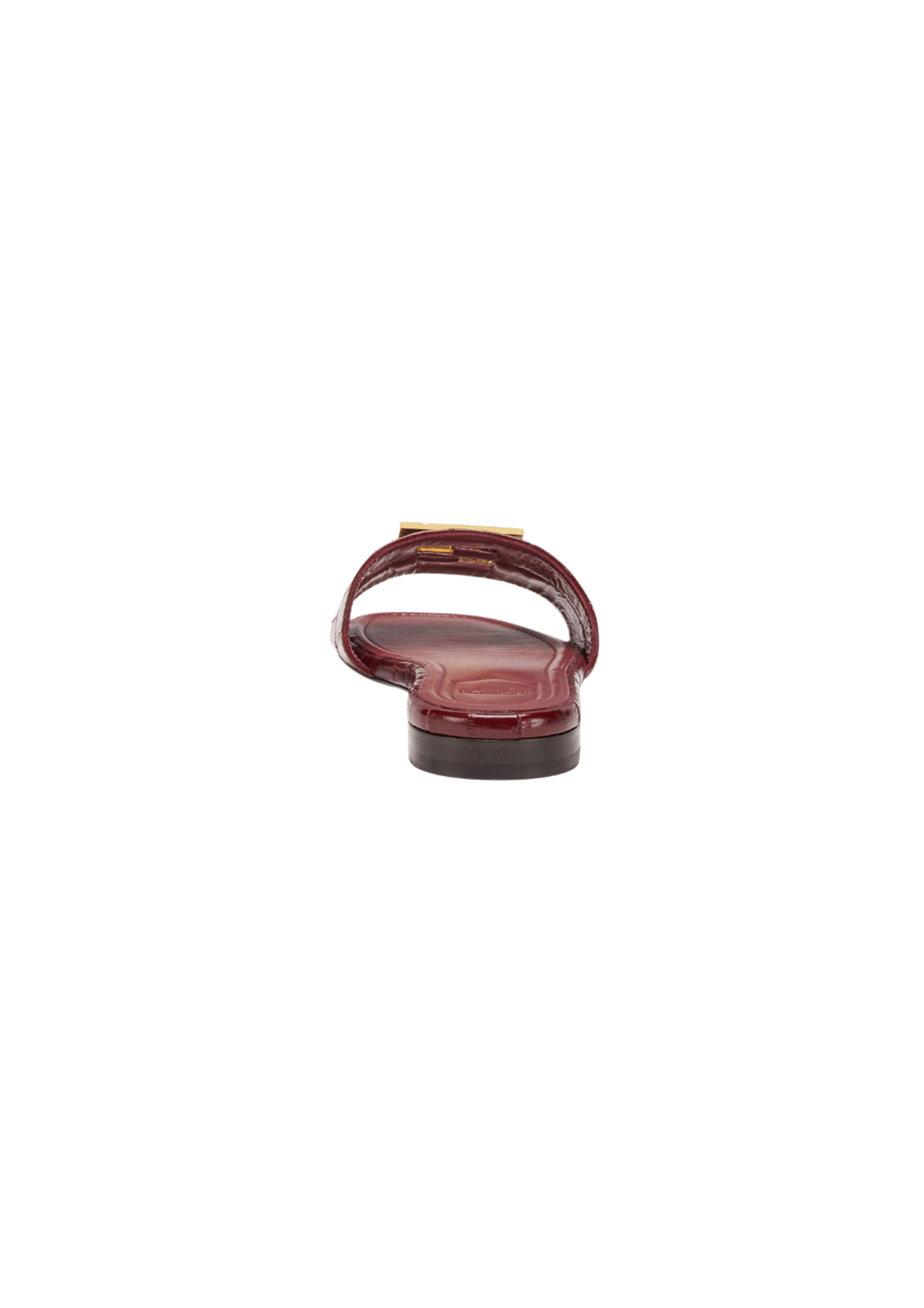 Fendi Women's FFold red leather sandals – WINE Rubber