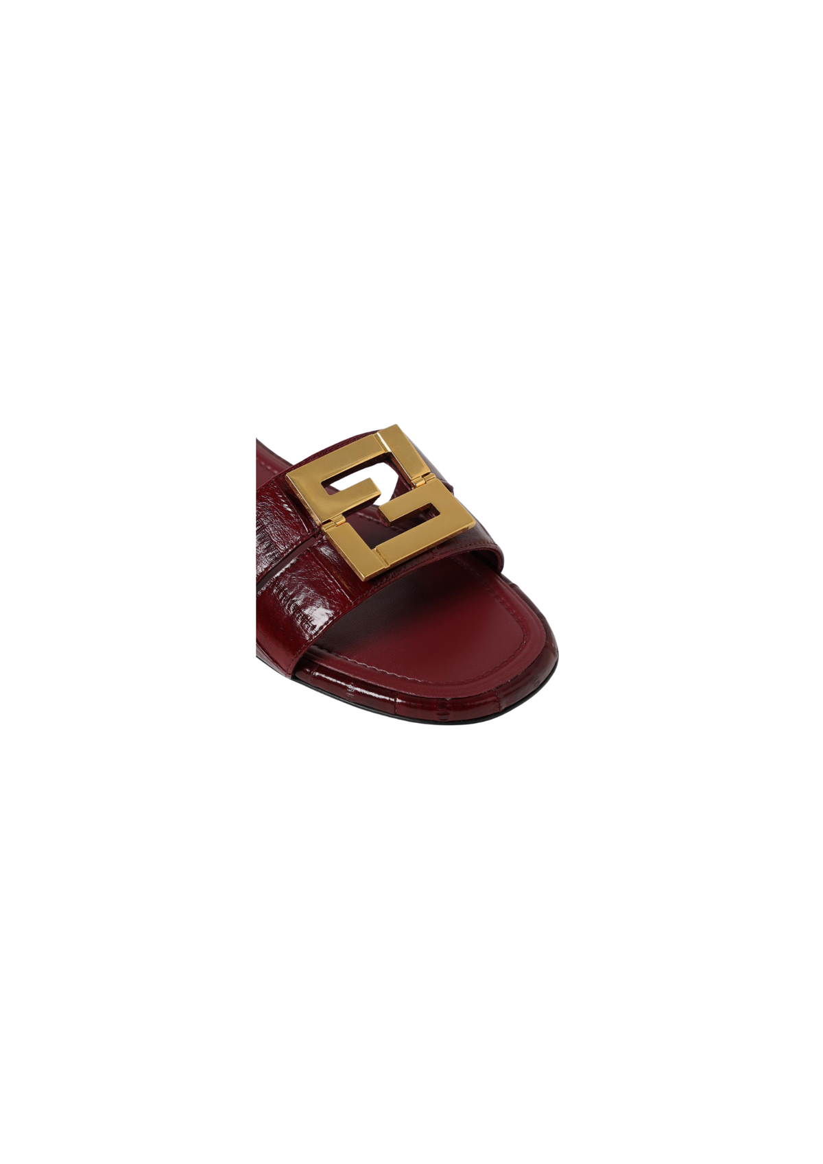 Fendi Women's FFold red leather sandals – WINE Rubber