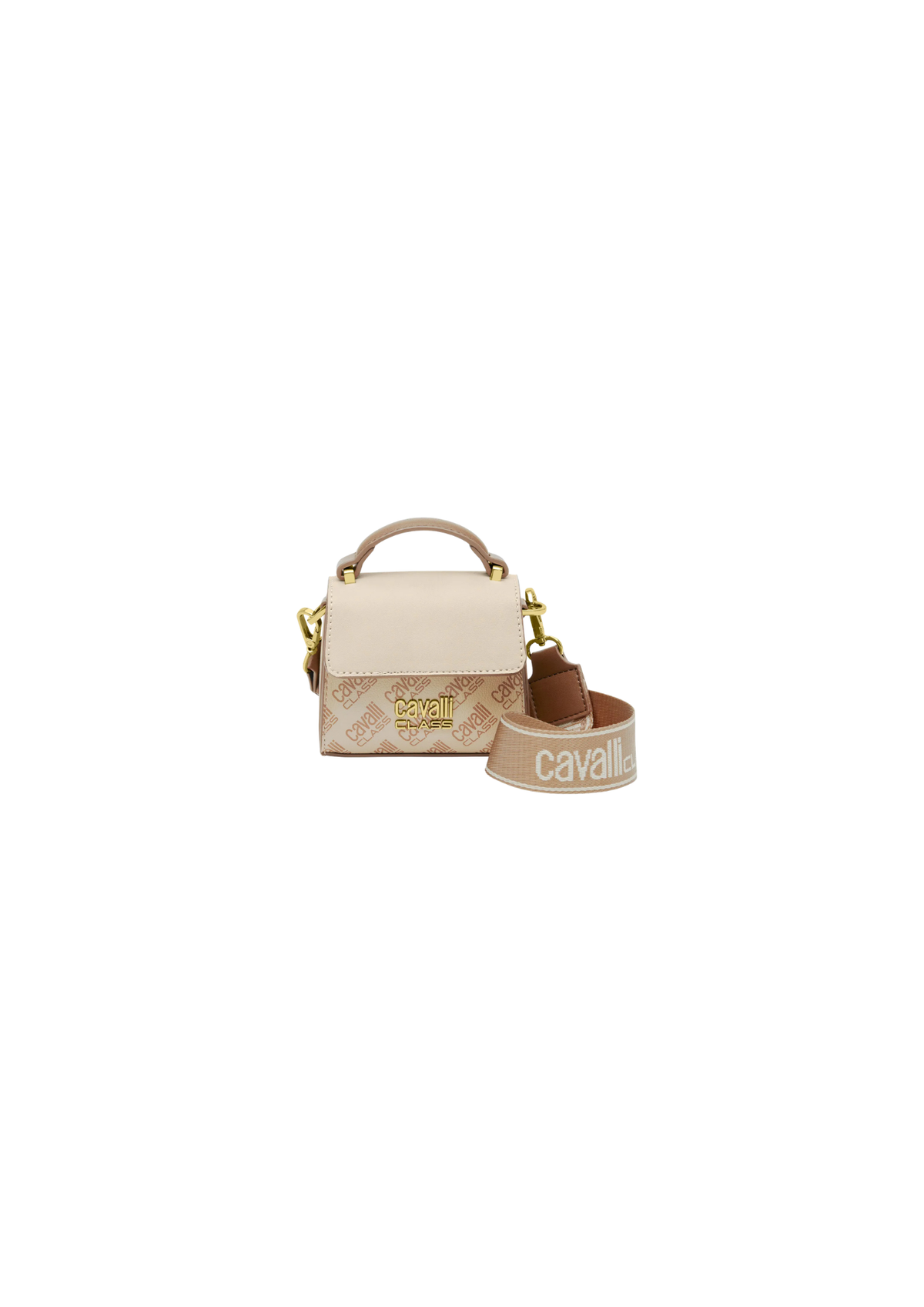 Cavalli Class Shoulder Bag One – Leather – Beige Mlt – Women