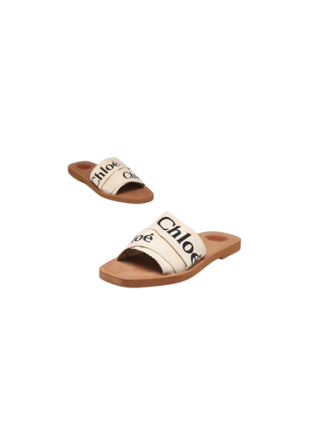 Chloe Women's CHLOE Woody Flat sandals For Women – White / Beige Canvas