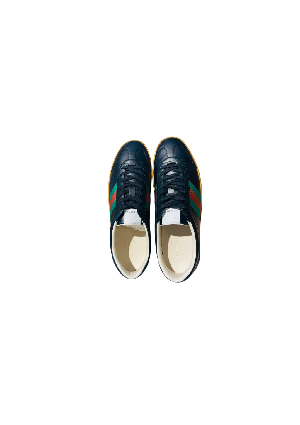 Gucci Men's Web Leather Low-Top Sneakers – Black and Multicolour