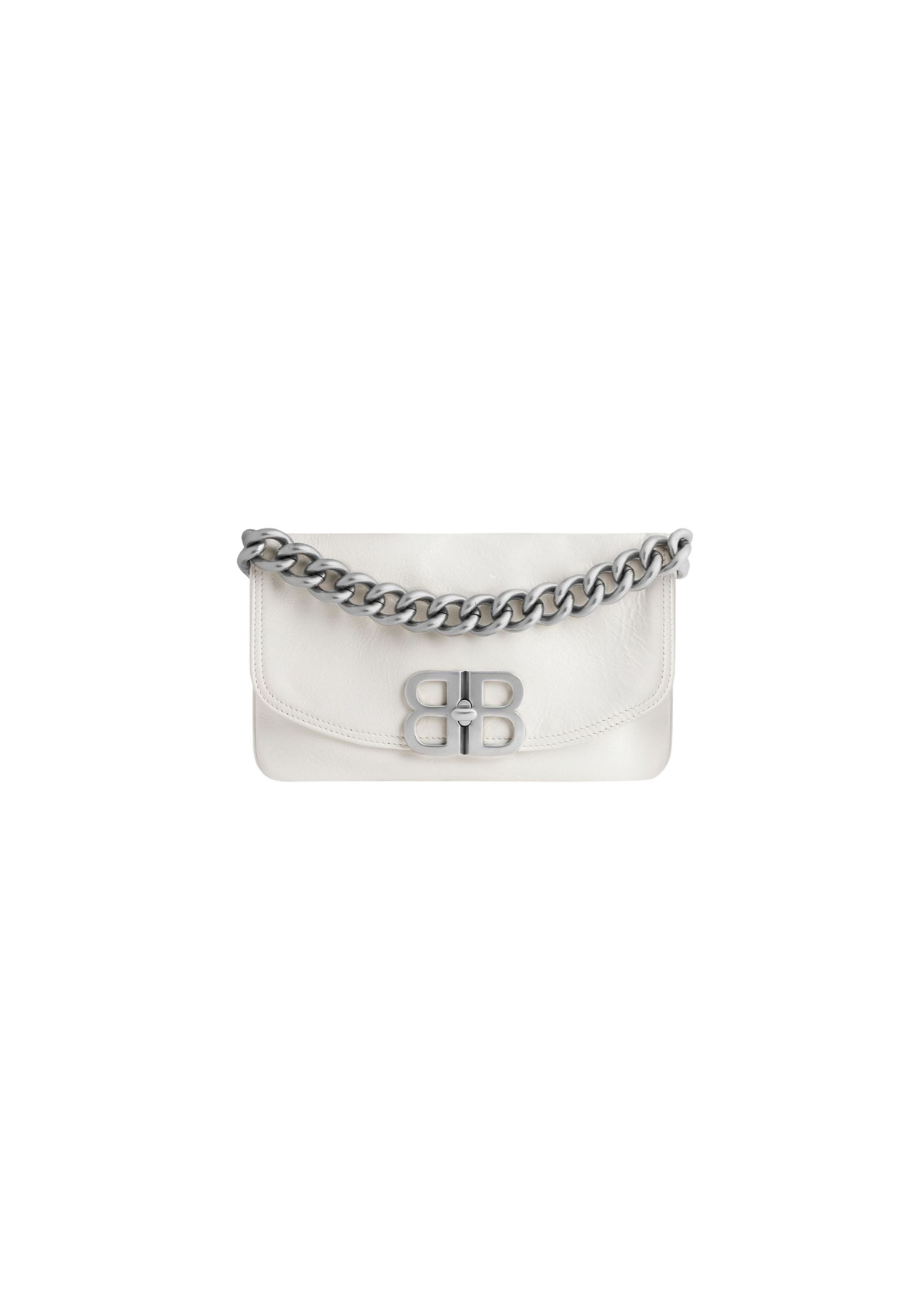 Balenciaga BB Soft Flap Shoulder Bag White Women – Calfskin leather – Women