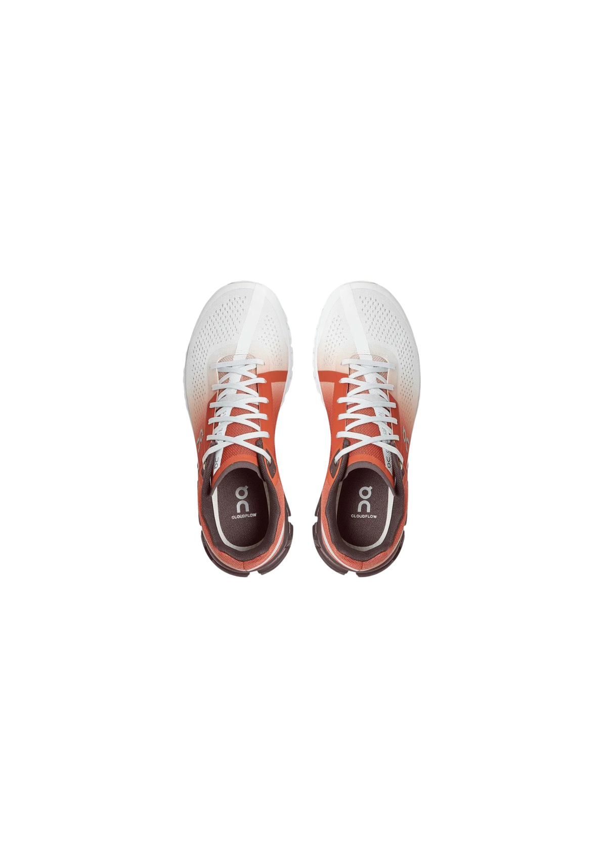 On Women's Women Cloudflow Sport Shoes – Rust / White Mesh