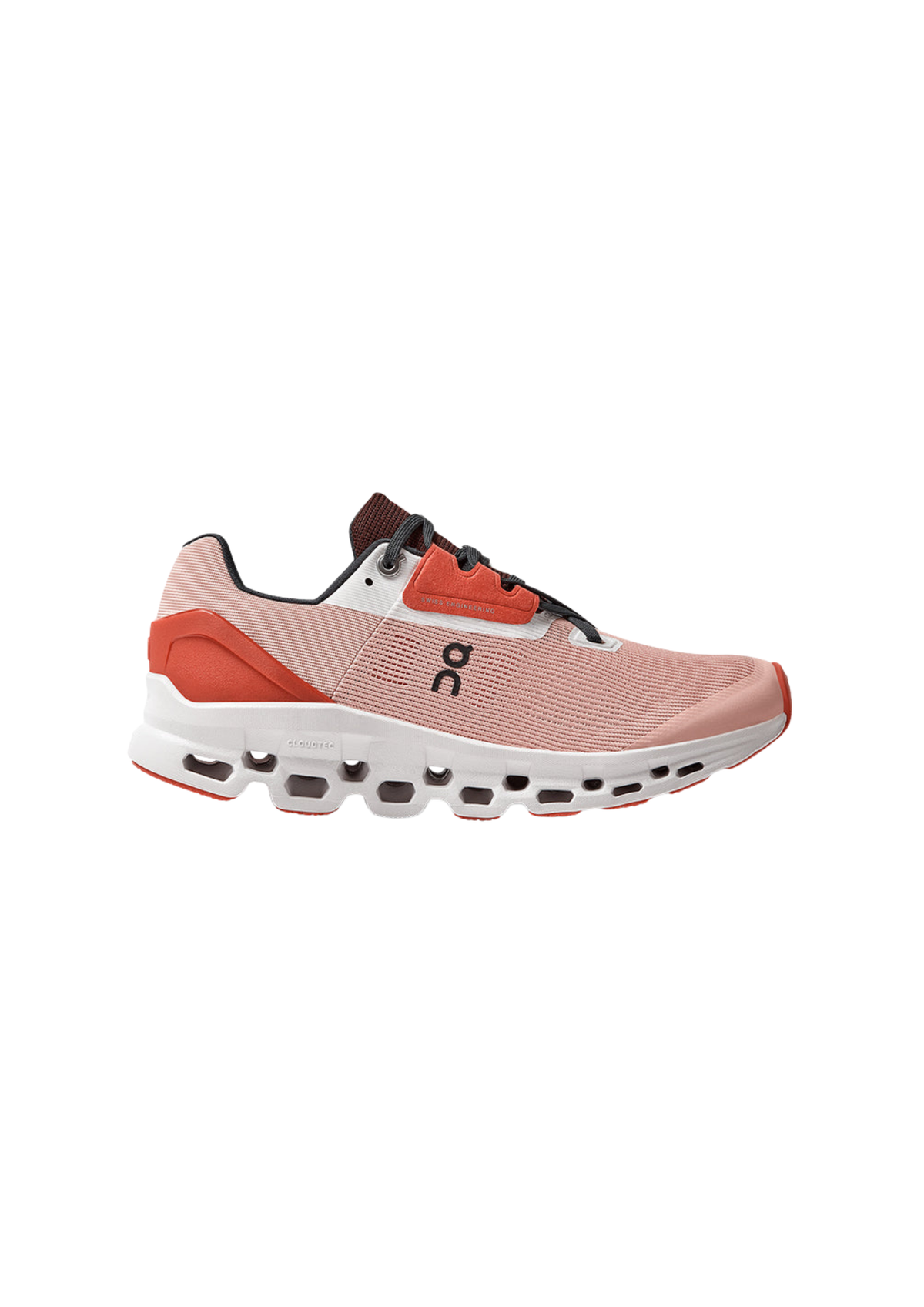 On Women's Women Cloudstratus Sport Shoes – Rose / Red Mesh