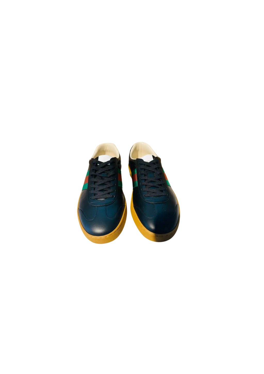 Gucci Men's Web Leather Low-Top Sneakers – Black and Multicolour